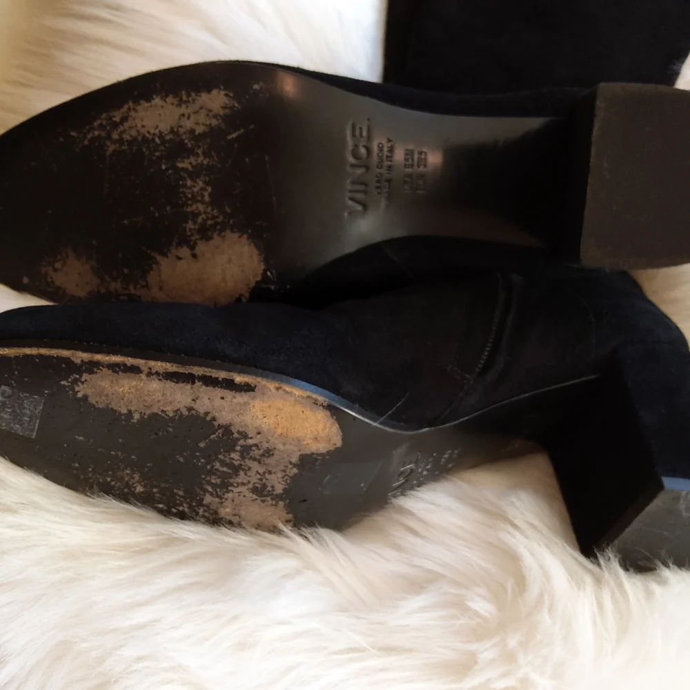 Vince suede black over the knee boots